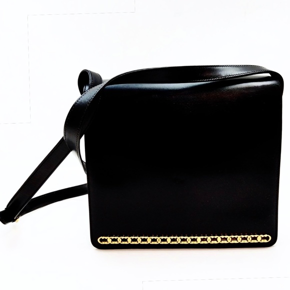 GUCCI Vintage Black Leather Crossbody - Picture 1 of 9